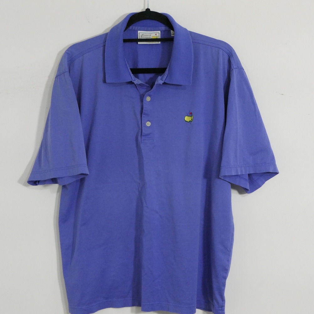 Augusta National Golf Shop Mens Polo L Blue Masters Vintage Golfcore Summer